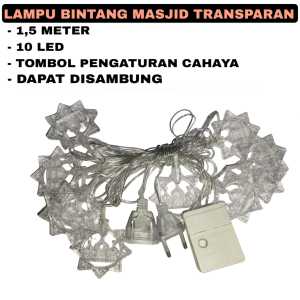LAMPU HIAS MOTIF LEBARAN 1.5M BINTANG TRANSPARAN / LAMPU TUMBLER 1.5M IDUL FITRI KYN 09339