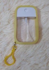 50ml Pocket Square Size Hand Sanitizer Keychain Mist Spray Bottle Refillable Cellphone Shape