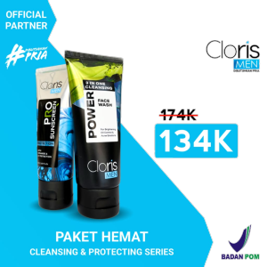 CLORISMEN GENTLEMANS SERIES A - Paket Skincare Mencerahkan Wajah Pria Hitam Kusam dan Komedo