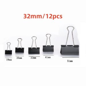 12pcs/1Box Multipurpose Binder Clips School and Office Supplies CWJ-01-05