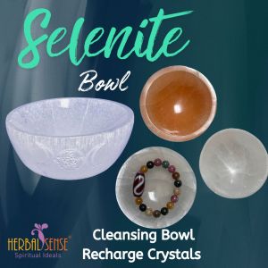SI Selenite Bowl Crystal (Round) Purification Plate Natural Stone Crystals Charging