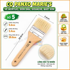 Chổi Vẽ Acrylic Sơn Tường Panhxo Marie’s Cọ vẽ Bản Lớn Đầu Vuông Lông Heo Cán Gỗ Họa cụ Vẽ Acrylic Sơn Dầu Gouache