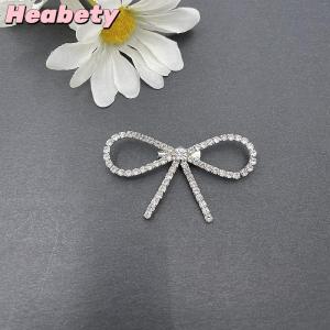 Heabety Fashion Shiny Rhinestone Bow Buckle Pearl Tassel Pin Diamond Buckle DIY Garment Shoe Bag Applique Wedding Accessories Gifts