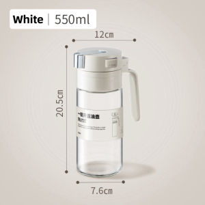 Homeflex Automatic Flip Oil Container 550ml Glass Oil Pot Auto Lid Oil Dispenser Bottle Soy Sauce Vinegar Bottle Leakproof Condiment Container