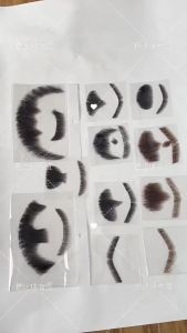 HZ 100% Real Human Hair Fake Beard Invisible Lace Base Natural Black Mustache For Men Daily Cosplay