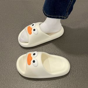 IDMU94789 Non-Slip Sausage Mouth Straight Drag EVA Soft Bottom Couple Slippers Solid Color Summer Beach Shoes for Outdoor Family