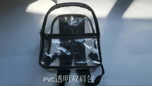PVC Transparent Double Backpack – Large Capacity Outdoor & School Bag for Students