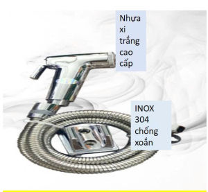 Bộ vòi Xịt vệ sinh LUXTA Nam Đô cao cấp L 5101CM thiết bị nhà tắm inox 304 chống xước nhưa xi tráng cao cấp ống nước dụng cụ sửa chữa nhà cửa.