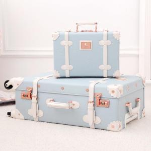 Uniwalker 20/24/26 Inch Fashion Girl Luggage Rolling Wheel Bagages Pu Leather Suitcase Trunk Vintage Luggages With 360 Spinner Wheels for Women Trolley Luggage