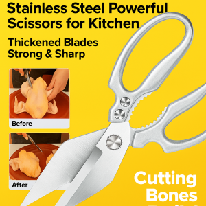 Thickened Stainless Steel Chicken Bone Scissors Food and Catering Scissors Stainless Steel with Aluminum Handle Multi-functional Kitchen Scissors