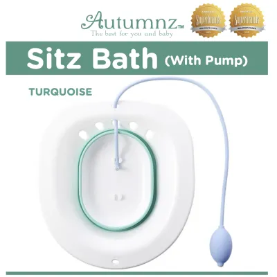 Autumnz Sitz Bath (With Pump) - Grey Pink Turquoise