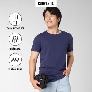 Áo Thun Nam COUPLE TX - Áo Thun Trơn Slim Basic Cổ Tròn MTS 1325