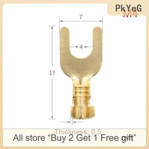 [COD] PkYeG Tool 100Pcs Pack 3.2 4.2 5.2 6.2MM U-Shaped Brass Cable Grounding Lug Connector