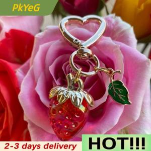 PkYeG Sweet Strawberry Colorful Phone Chain Handmade Keyring Bag Pendant For Women Gifts