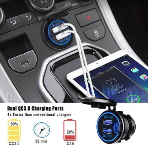 2 cổng USB QC3.0 - Cổng Sạc Nhanh Có Công Tắc ON/Off Dùng Cho Điện 12V-24V Chuyên Dụng