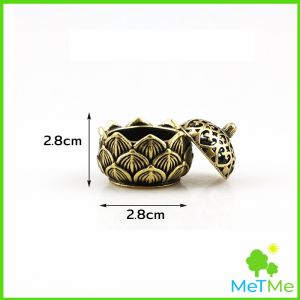 MetMe กระถางธูปจิ๋ว สไตล์จีนโบราณ งานโลหะ ของตกแต่ง ใช้จุดวางกำญาณ incense burner