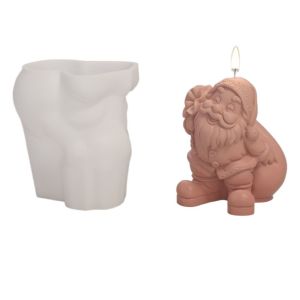 TURHA Christmas Tree Christmas Candle Mold Elk Santa Claus Soap Making Mold Aromatic Candle Reuseable Candle Making Tools Festival Decorations