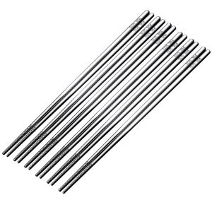 Set 5 đôi đũa Inox Chất Lượng Cao 33gr/đôi Có Khắc Laser Chống Trượt - dua an com - đũa thép không rỉ - Đũa Chống Trượt   - Phụ Kiện Nhà Bếp