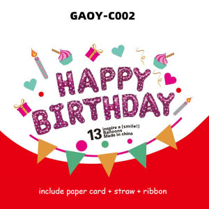 16 Inch Happy Birthday Foil Balloon 13 pcs Alphabet Set Various Colour Belon Hair Jadi Birthday Party Decoration