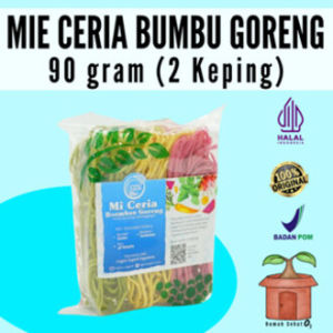 Mie Mi Ceria Lingkar Organik Bumbu Goreng 90 gram 2 Keping Tepung Mocaf Wortel Bayam Hijau Buah Naga