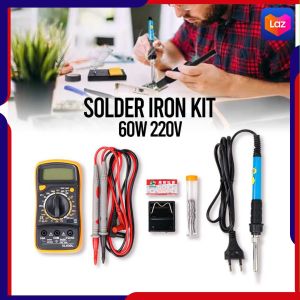 COD HANDSKIT Peralatan Solder Iron Kit 60W 220V - DT33D / alat solder full set box murah komplit terbaik terlaris paling lengkap terdapat multimeter digital 60watt peralatan solder elektronik murah paling di cari viral mini bagus untuk serfis hp elektrik
