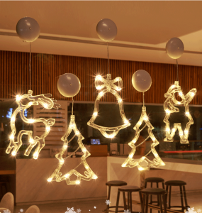 【lightingeverthing】Christmas Led String Light Battery Powered Window Suction Cup Chandelier Creative Christmas Party Decor Light String Scene Layout Light Lamp