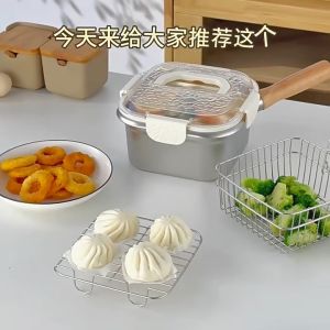 Stainless Steel Deep Fryer Pot Square Tempura Multifunction Oil Saving Frying Pan Cookware Periuk Goreng