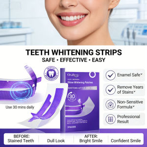 Instant Whitening Teeth Strips Purple Dental Care Strips Effective Teeth Cleaning Daily Oral Hygiene Whitening Strips