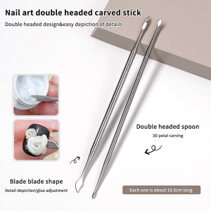 [nuwg] Kim loại hai đầu móng tay khắc que mở rộng loại bỏ keo dính Gel loại bỏ công cụ Loại bỏ sơn móng tay nhúng