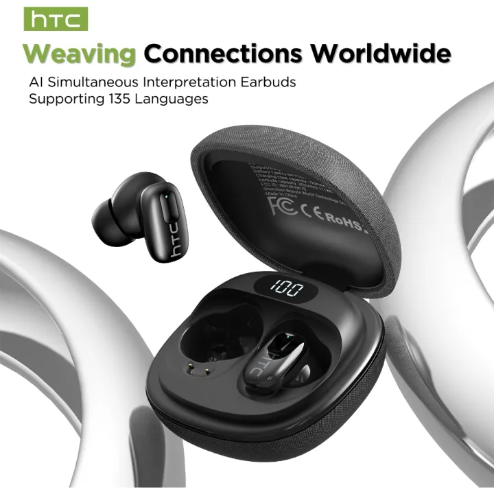 Tai nghe Dịch Thuật HTC ne75 ai, Bluetooth 6.0, khử tiếng ồn, tai nghe trong tai không dây, chất lượng âm thanh độ trung thực cao, gọi HD, tai nghe với Micro thể thao, không thấm nước. | BigBuy360 - bigbuy360.vn