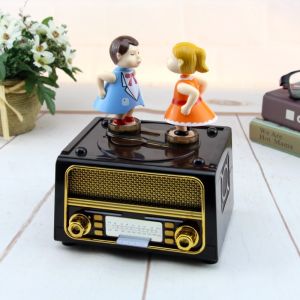 Hộp phát nhạc dây cót CẶP ĐÔI trang trí nhà cửa quà tặng độc đáo
