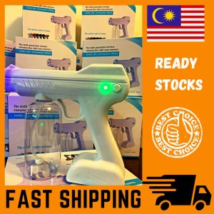 [Free Shipping] Ready Stock Sanitizer Spray Machine Nano Mist Sanitizer Blue Ray Automizer K5 K6X Disinfection Rechargeable 消毒喷雾器 Spray Gun 消毒枪 800ml Big Sprayer Anti Bacteria Anti Virus Wireless Wireless Fast Shipping
