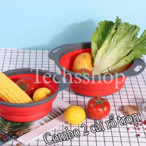Bộ 2 rổ tròn xếp gọn đặc biệt cao cấp - Rổ gấp gọn đa năng - Rổ đựng trái cây - Dụng cụ nấu ăn đồ dùng nhà bếp - Rổ nhựa rửa rau củ quả - Giao màu ngẫu nhiên