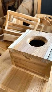 กล่อง กระดาษ ไม้ สัก แท้ บ้าน ห้อง รับ แขก ครัว ได้ (งาน ไม้ สัก แท้)