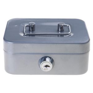 Small Steel Money Safe With Carrying Handle Compact Lockable Storage Case Holder For Coins Documents Protection