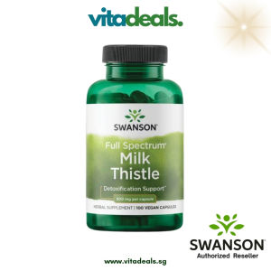Swanson Milk Thistle Full Spectrum 500mg – 100 Capsules – Supports Liver Health & Antioxidant Boost – Natural Herbal Supplement – Vitadeals