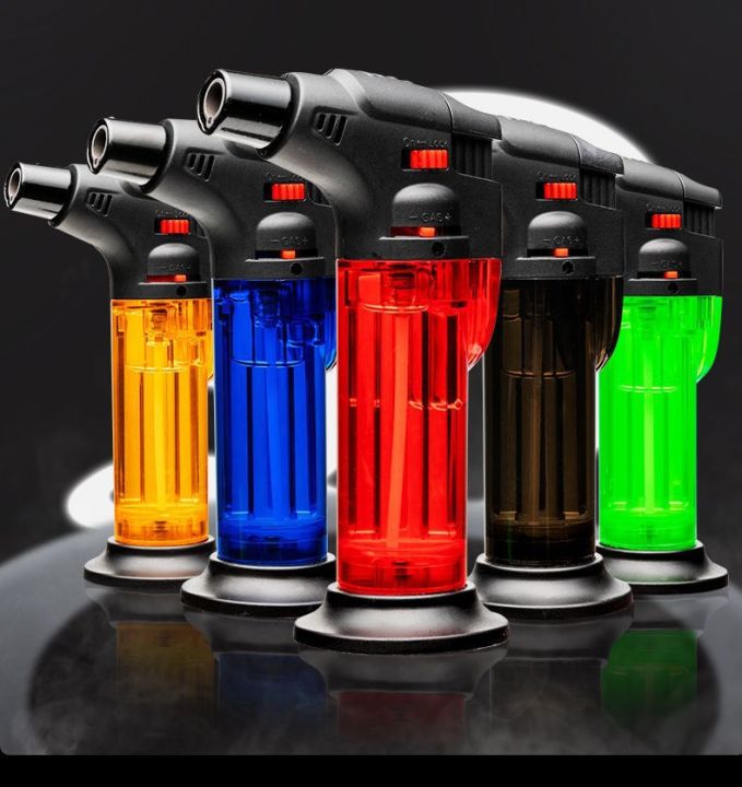 Bật Lửa Gas Khò 1 Tia 001 Thân Trong Suốt Nhiều Màu Lửa Mạnh Chống Gió ...