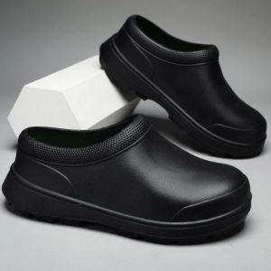 Low Cut Black Rubber Shoes For Women And Men Non-Slip Waterproof Grease Proof Walking Nurse Shoes