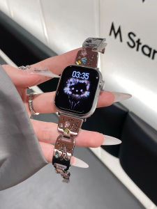 สายโลหะเงา SDSXCute Cat สำหรับ iWatch Ultra 10 9 8 7 ขนาด 42 45 มม. 46 มม. 49 มม. สายรัดข้อมือเพชรสำหรับ Apple Watch ขนาด 38 มม. 41 มม. 6 5 SE 4FYK