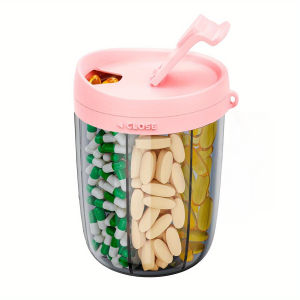 6 Grids Large Pills Cup Bottle Organizer Supplement Organizer for Holding Various Vitamins Travel Pill Case Box Container