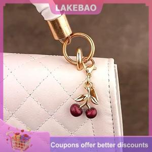 【LAKEBAO】 Dễ thương anh đào trái cây quyến rũ xe Keychain Mặt dây chuyền trang trí túi xách vai Túi treo trang trí Keyring phụ kiện thời trang Quà Tặng