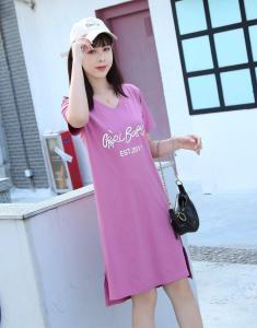 LH.Sunday Dress Women แฟชั่นฤดูร้อน แขนสั้น คอวี สไตล์สาวหวาน