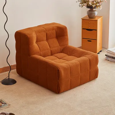 Zeen Sofa Single Waffle Compression Sofa Chair Modern Lazy Sofa Bed for Living Room Comfortable Soft Cushion Chair Space Saving Furniture Silya