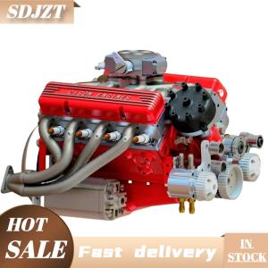 SDJZT Binray Cison V8 Engine Kit Gas Small-Block Engine Model Kits Mini Build Your Own Stem Cison Running Engine Kits That Runs