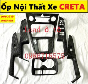 Ốp Nội Thất Xe Huyndai CRETA 2022-23 Mẫu Vân Carbon Cho Các Bản