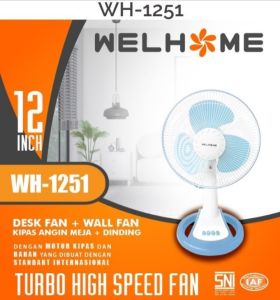 Kipas Angin Meja / Desk Fan / Kipas Angin Dinding WH -1251 WELHOME MJ Elektric