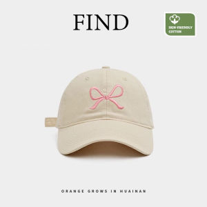 FIND Korean Bow Baseball Cap For Women Ribbon Embroidered Adjustable Fashion  aesthetic Y2K Casual Snapback cap sombrero sun hat