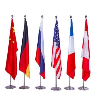 【Spot goods】stainless steel indoor standing flagpoles 2m 2.6m 3m flag poles for conference office with