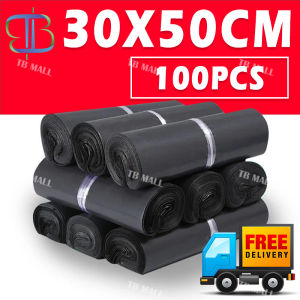 Fumu Polymailer Hitam Plastik Packing Baju Olshop 30X50CM Isi 100pcs LDPE Termurah Hitam Semi Glossy C