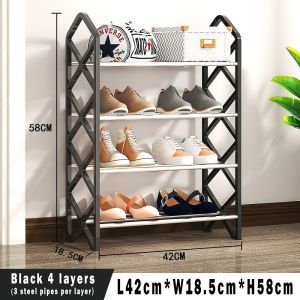 【In Stock】X-shaped 4 Layers Simple Storage Shoes Rack Home Kids home Organizer Household Assembled Dormitory Shoe shelves